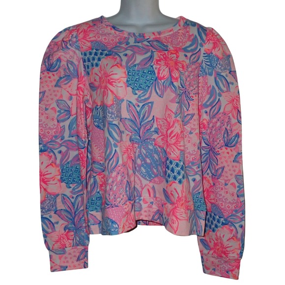 Lilly Pulitzer Tops - Lilly Pulitzer Top Jansen Sweater Pink Isle Snappy Turtle Large Colorful beach